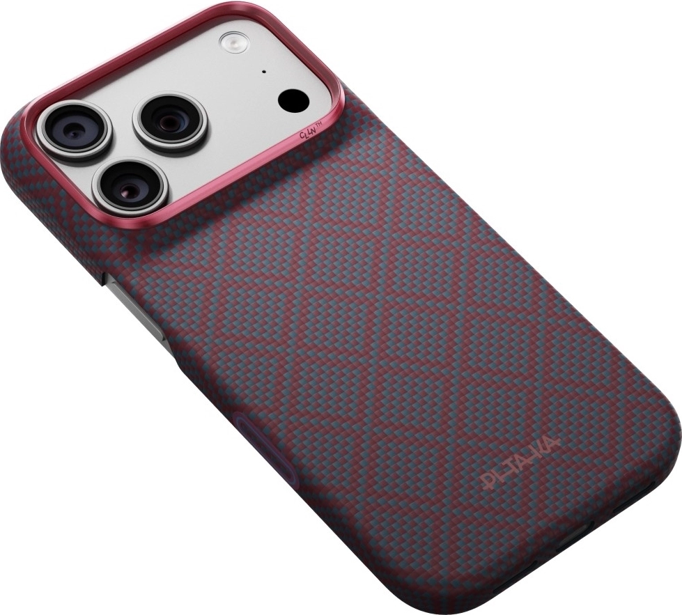 PITAKA Edge iPhone 18 Pro / 17 Pro Hoesje 600D Magnetic Ultra Dun Blauw Rood afbeelding 6
