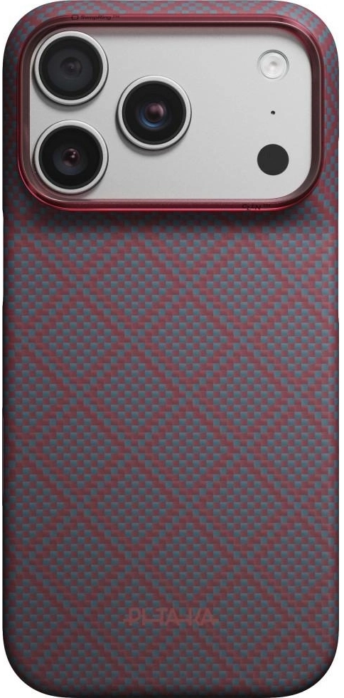 PITAKA Edge iPhone 18 Pro / 17 Pro Hoesje 600D Magnetic Ultra Dun Blauw Rood afbeelding 2