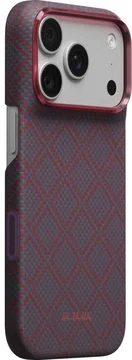 PITAKA Edge iPhone 18 Pro / 17 Pro Hoesje 600D Magnetic Ultra Dun Blauw Rood
