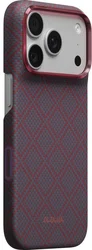 PITAKA Edge iPhone 18 Pro / 17 Pro Hoesje 600D Magnetic Ultra Dun Blauw Rood afbeelding