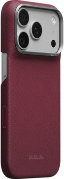 PITAKA Edge iPhone 18 Pro / 17 Pro Hoesje 600D Magnetic Ultra Dun Burgundy