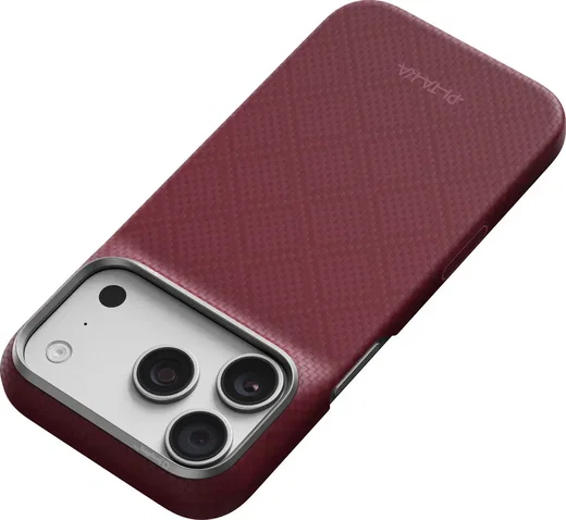 PITAKA Edge iPhone 18 Pro / 17 Pro Hoesje 600D Magnetic Ultra Dun Burgundy afbeelding 5