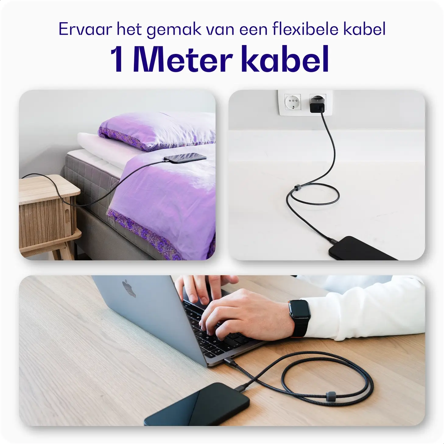 Originele Apple 40W USB-C Oplader met Buddi USB-C Kabel 1M Wit afbeelding 7