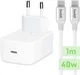 Originele Apple 40W USB-C Oplader met Buddi USB-C Kabel 1M Wit