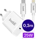 Buddi Power 25W Power Adapter USB-C Oplader met 20W Lightning Kabel 0,3M Wit afbeelding 1