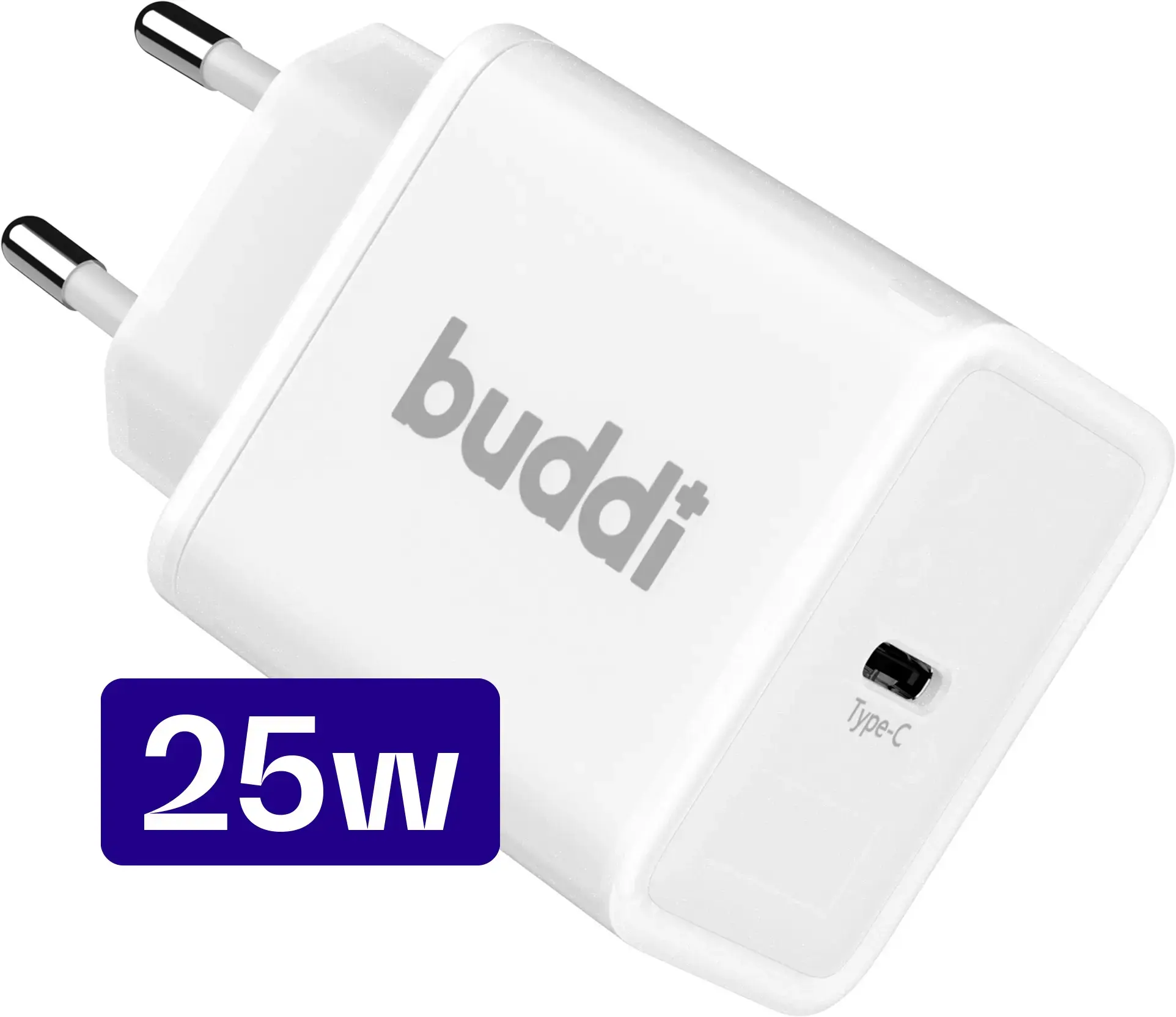 Buddi Power 25W Power Adapter USB-C Oplader met 20W Lightning Kabel 0,3M Wit afbeelding 5