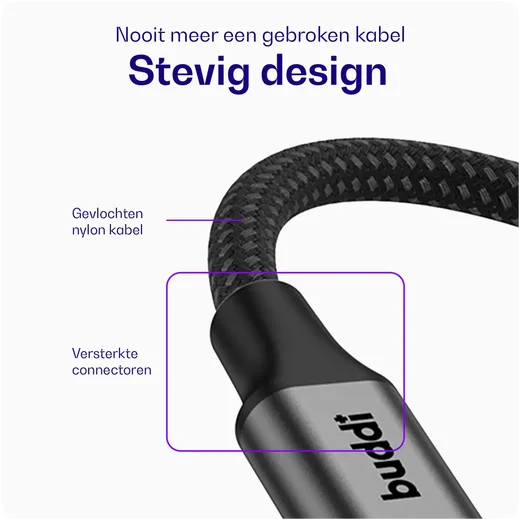 Buddi Power 25W Power Adapter USB-C Oplader met Micro-USB Kabel 0,3M Grijs afbeelding 10