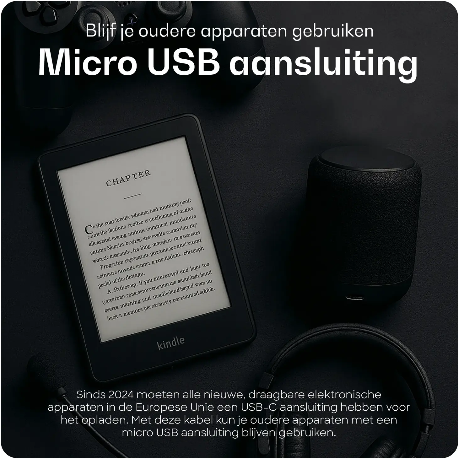 Buddi Power 25W Power Adapter USB-C Oplader met Micro-USB Kabel 2M Grijs afbeelding 7