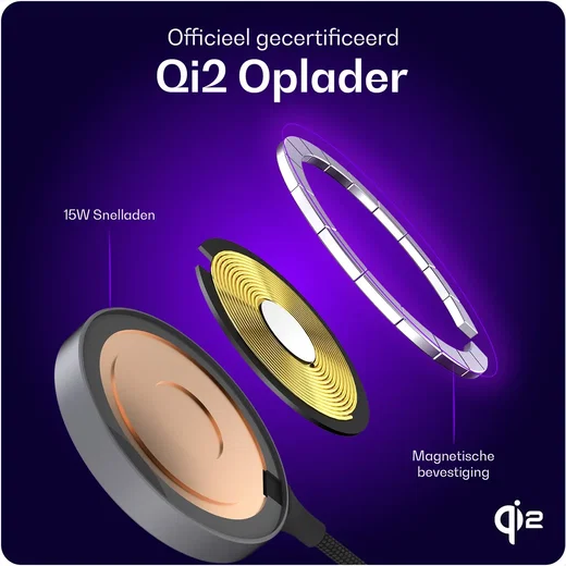 Buddi Power Qi2 / MagSafe Oplader 15W met 25W USB-C Adapter 1,5M Grijs afbeelding 13