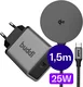 Buddi Power Qi2 / MagSafe Oplader 15W met 25W USB-C Adapter 1,5M Grijs afbeelding 1