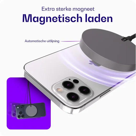Buddi Power Qi2 / MagSafe Oplader 15W met 25W USB-C Adapter 1,5M Grijs afbeelding 11