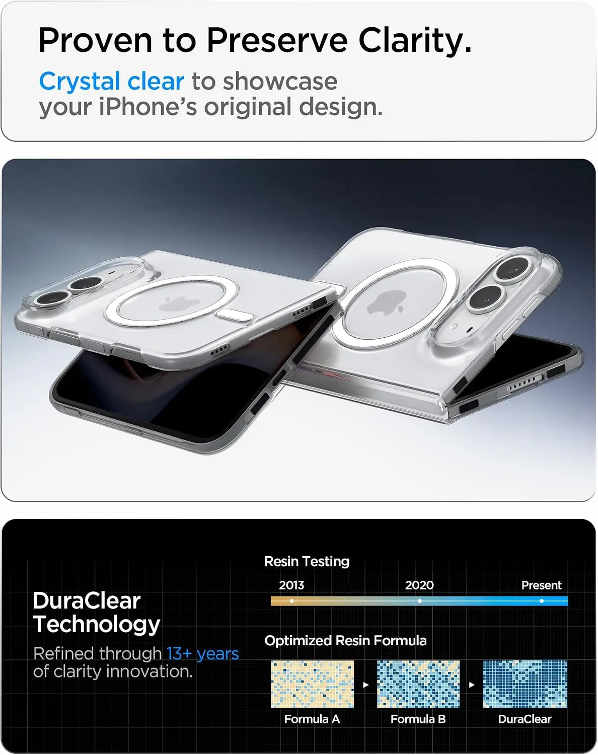 Spigen Air Skin Apple iPhone Duo Hoesje Back Cover MagFit Transparant Wit afbeelding 3