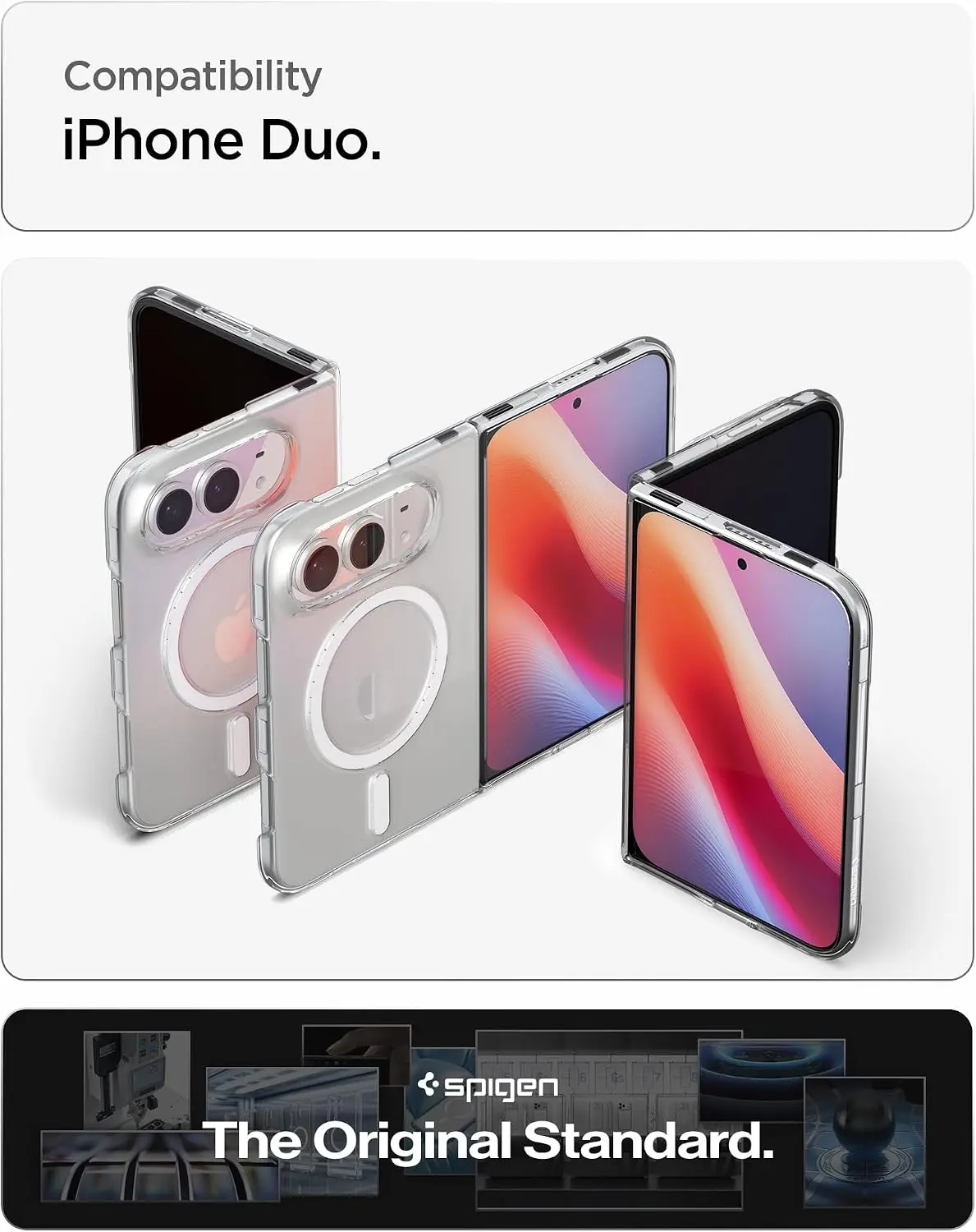 Spigen Air Skin Apple iPhone Duo Hoesje Back Cover MagFit Transparant Wit afbeelding 9