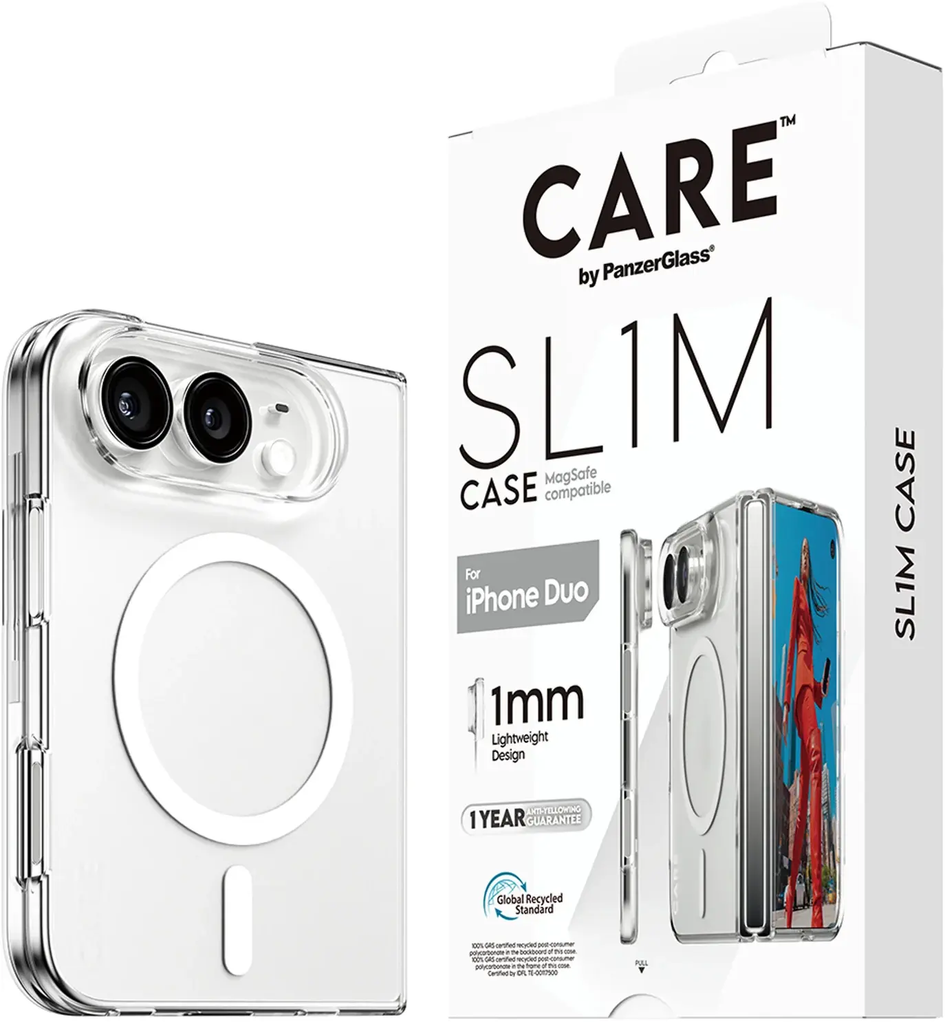 Panzerglass Care Slim Apple iPhone Duo Hoesje MagSafe Back Cover Transparant afbeelding 1