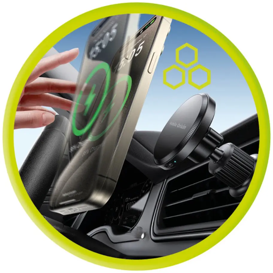 Mobile Origin CA3 Houder MagSafe Draadloze Autolader 15W Zwart afbeelding 8