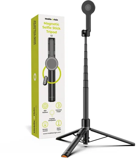 Mobile Origin S2 MagSafe Tripod Selfie Stick met Bluetooth Zwart afbeelding 1