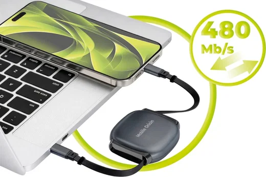 Mobile Origin CB7 100W Intrekbare USB-C naar USB-C Kabelbox Grijs afbeelding 5