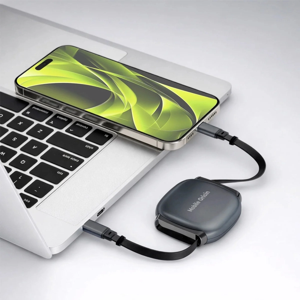 Mobile Origin CB7 100W Intrekbare USB-C naar USB-C Kabelbox Grijs afbeelding 10