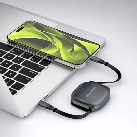 Mobile Origin CB7 100W Intrekbare USB-C naar USB-C Kabelbox Grijs afbeelding 10