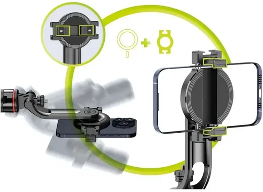 Mobile Origin S1 2-in1 MagSafe Tripod Selfie Stick Zwart afbeelding 5