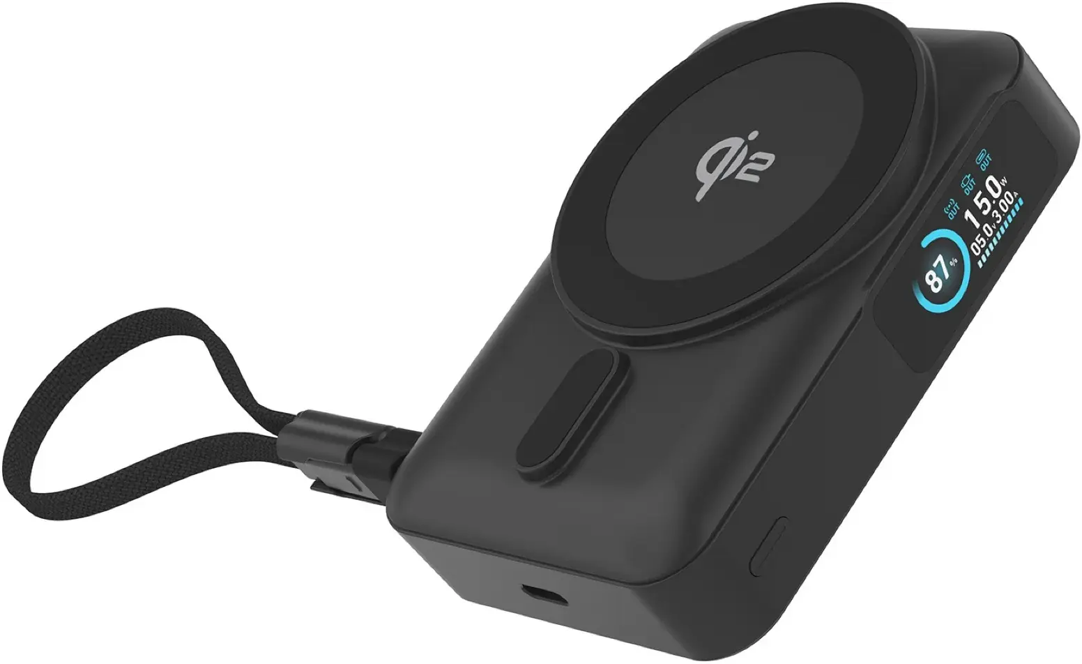 Mobile Origin 10000 mAh MagSafe / Qi2 Powerbank Ingebouwde USB-C Kabel 20W Zwart afbeelding 20