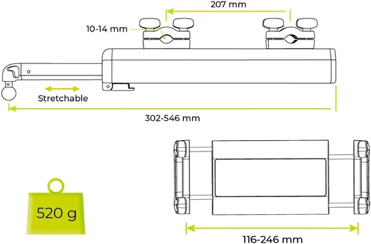 Mobile Origin CA17 Tablet- en Telefoonhouder Auto Hoofdsteun Zwart afbeelding 16