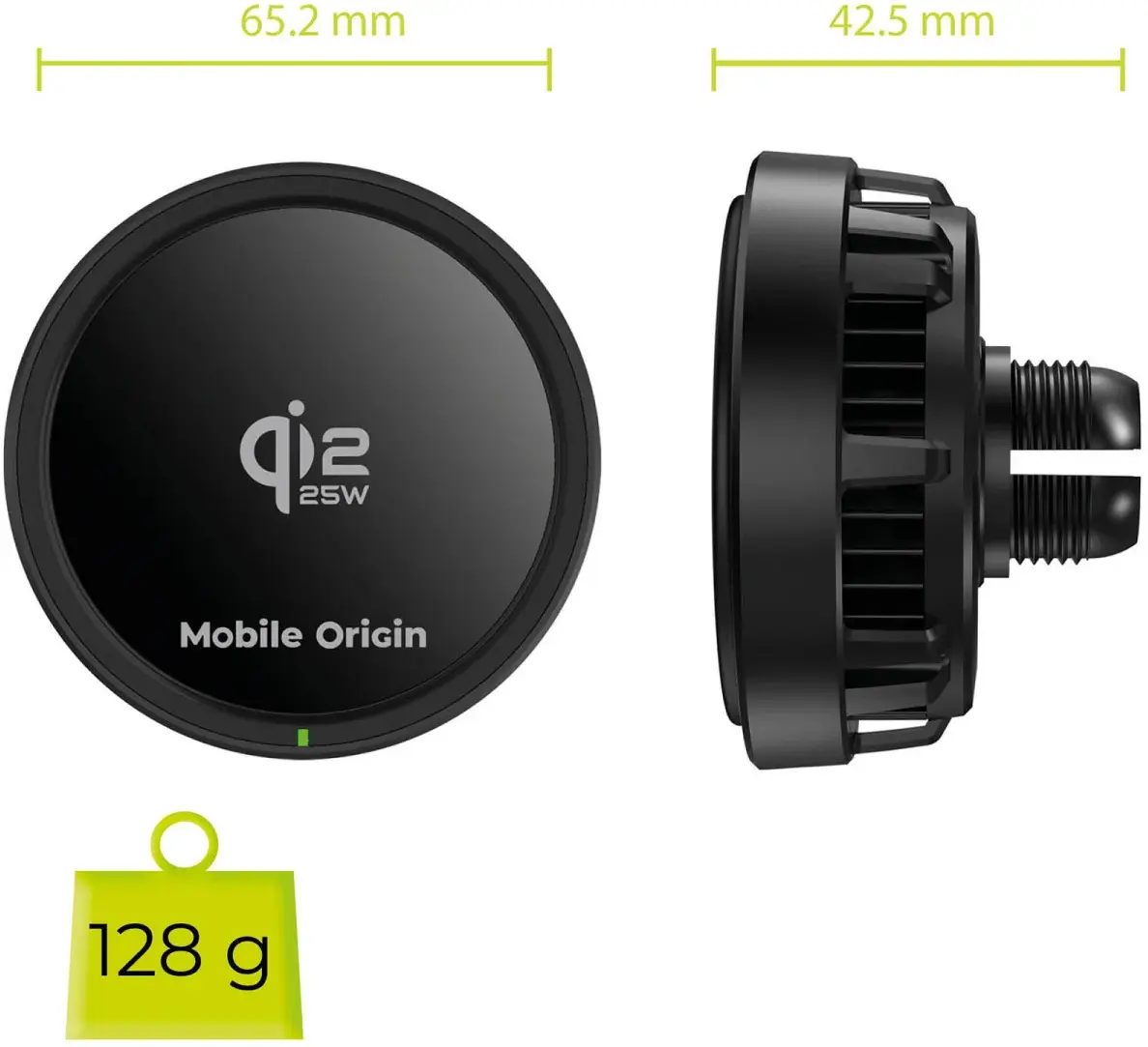 Mobile Origin CA24 Qi2 25W Houder MagSafe Draadloze Autolader Zwart afbeelding 16