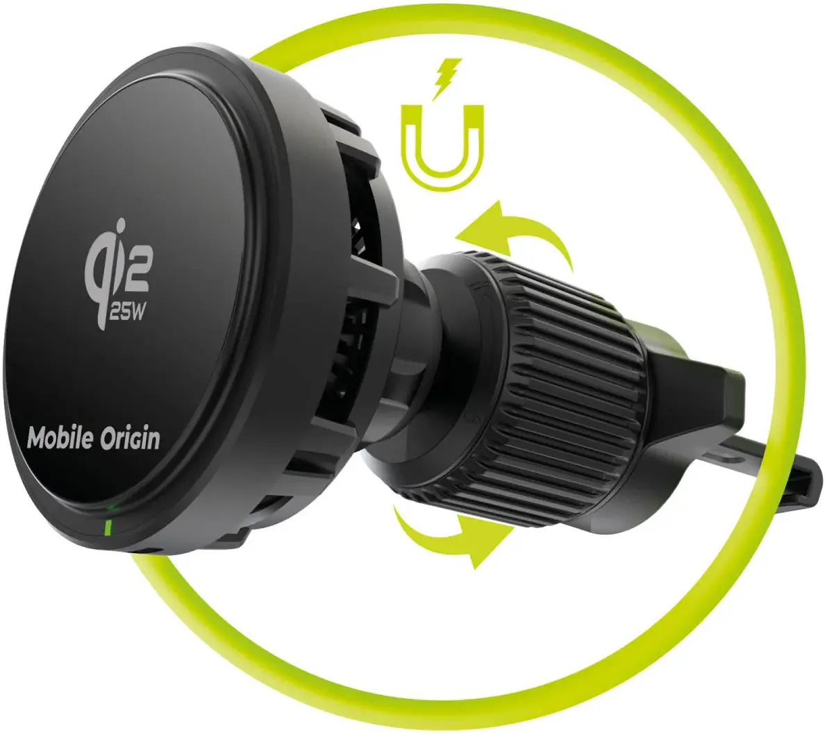 Mobile Origin CA24 Qi2 25W Houder MagSafe Draadloze Autolader Zwart afbeelding 13