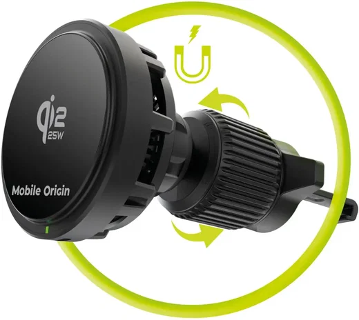 Mobile Origin CA24 Qi2 25W Houder MagSafe Draadloze Autolader Zwart afbeelding 13