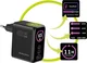 Mobile Origin GaN Snellader 65W met Display 1x USB-A / 2x USB-C PD Zwart afbeelding 5