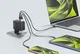 Mobile Origin GaN Snellader 65W met Display 1x USB-A / 2x USB-C PD Zwart afbeelding 10