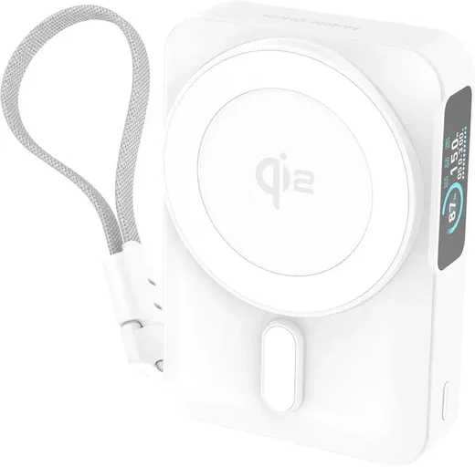 Mobile Origin 10000 mAh MagSafe / Qi2 Powerbank Ingebouwde USB-C Kabel 20W Wit afbeelding 19