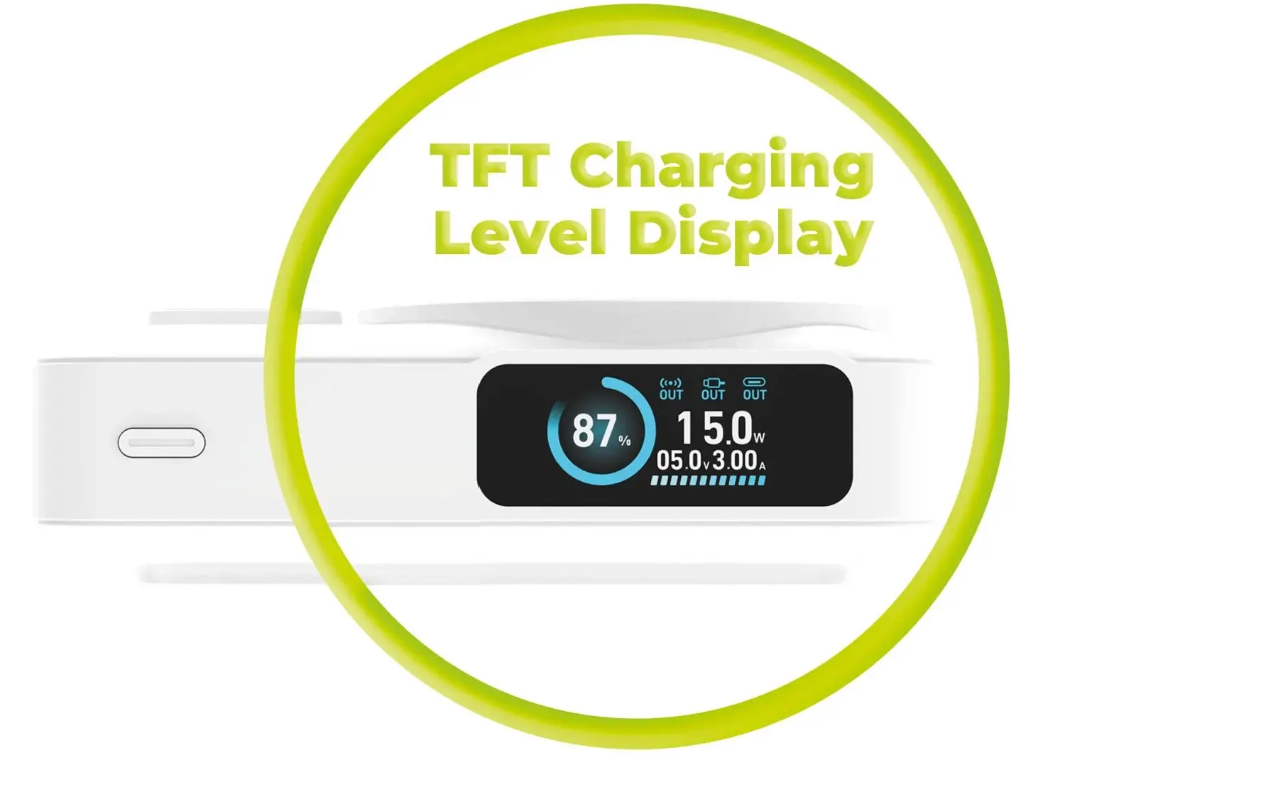 Mobile Origin 10000 mAh MagSafe / Qi2 Powerbank Ingebouwde USB-C Kabel 20W Wit afbeelding 5