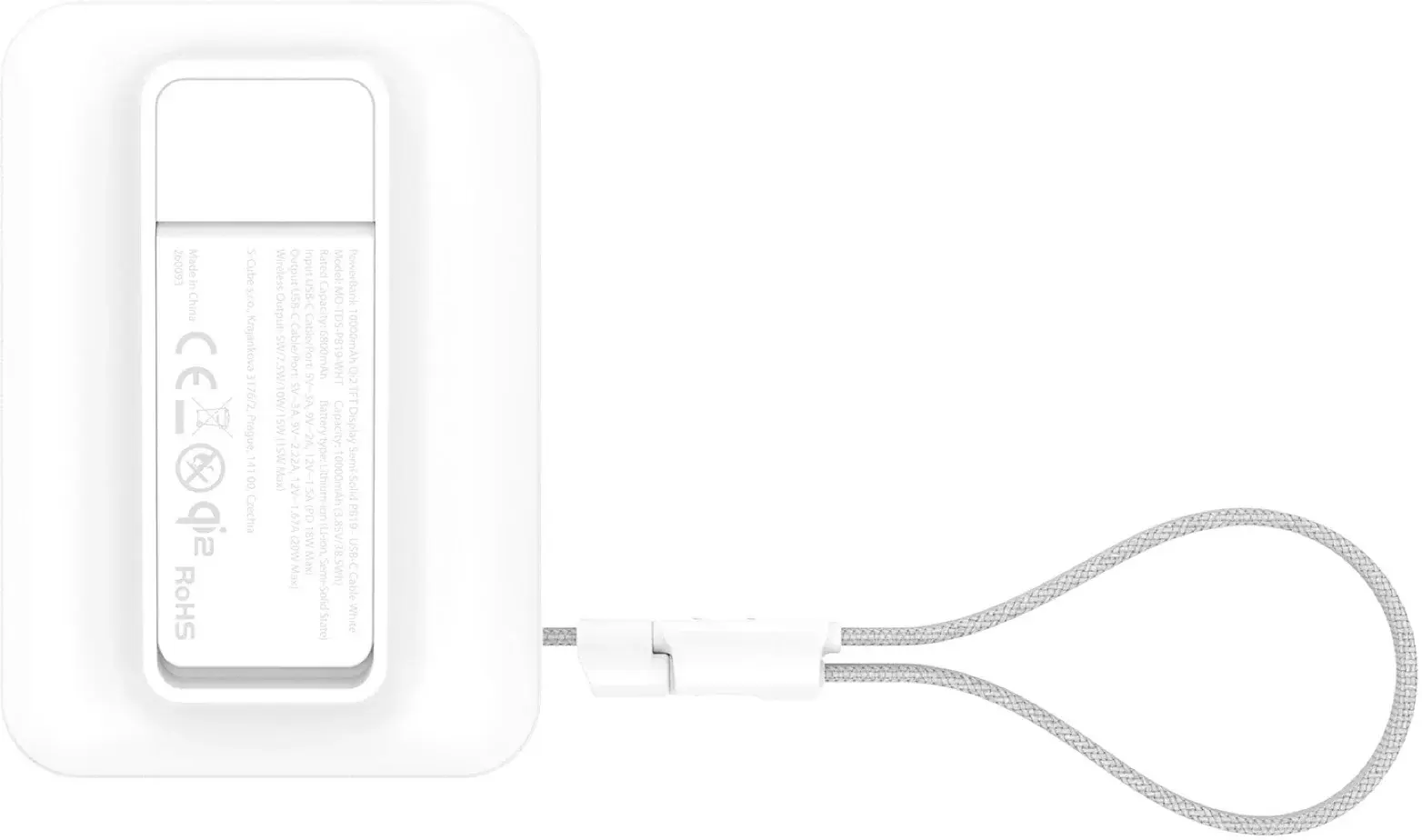 Mobile Origin 10000 mAh MagSafe / Qi2 Powerbank Ingebouwde USB-C Kabel 20W Wit afbeelding 18