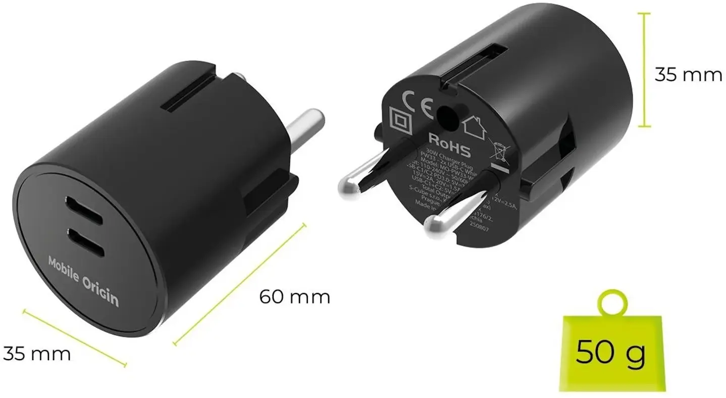 Mobile Origin 30W Dual USB-C Oplader met GaN Technologie & Power Delivery Zwart afbeelding 12