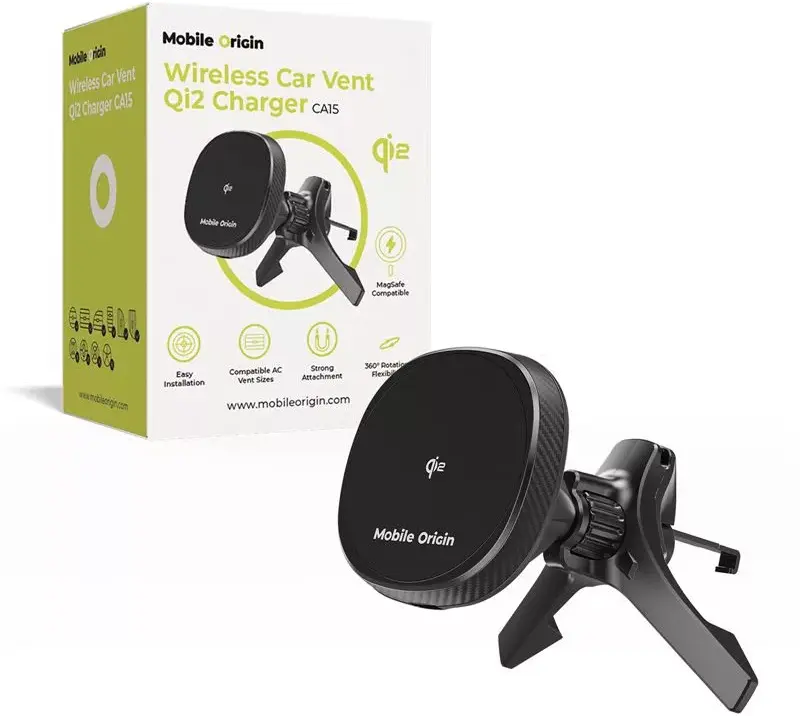 Mobile Origin CA15 Qi2 15W MagSafe Autolader met Koeling Zwart afbeelding 2