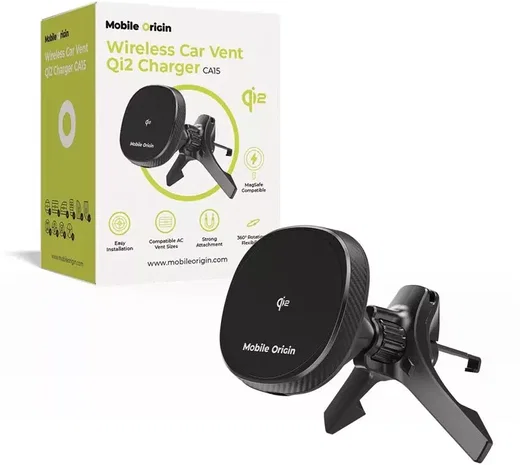 Mobile Origin CA15 Qi2 15W MagSafe Autolader met Koeling Zwart afbeelding 2