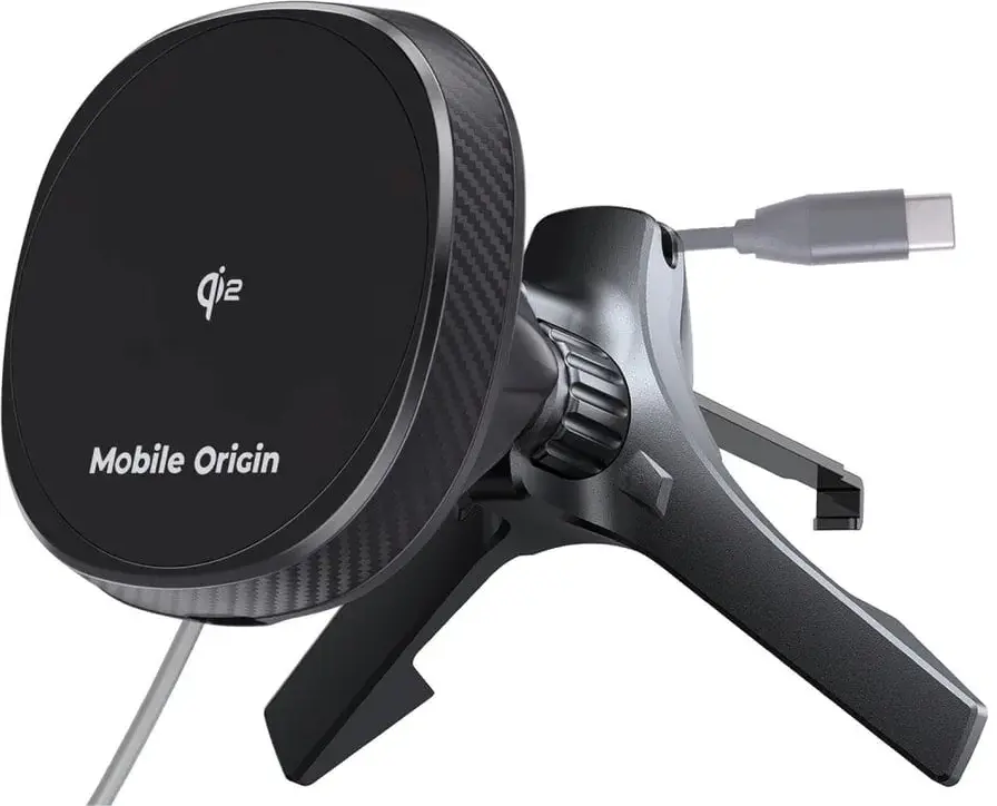 Mobile Origin CA15 Qi2 15W MagSafe Autolader met Koeling Zwart afbeelding 4