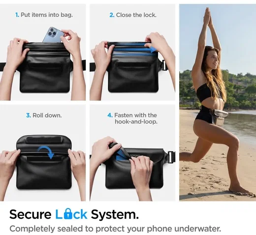 Spigen Aqua Shield A620 Waterdichte Heuptas IPX8 Zwart afbeelding 6