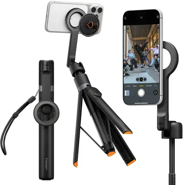 Spigen S582W MagSafe Bluetooth Selfie Stick / Tripod Statief Zwart afbeelding 1