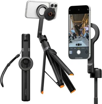 Spigen S582W MagSafe Bluetooth Selfie Stick / Tripod Statief Zwart