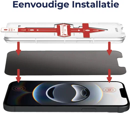Rosso Apple iPhone 17e / 16e Privacy Glass met Installatietray afbeelding 2