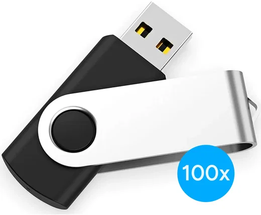 SBG USB Stick 2GB Flash Drive USB 2.0 100 Pack Zwart afbeelding 1