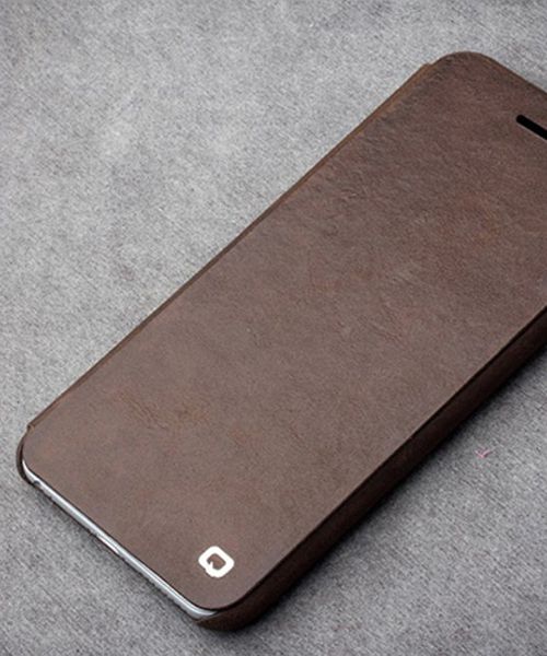 Qialino Leren Flip Hoesje Apple iPhone 6S Coffee afbeelding 3