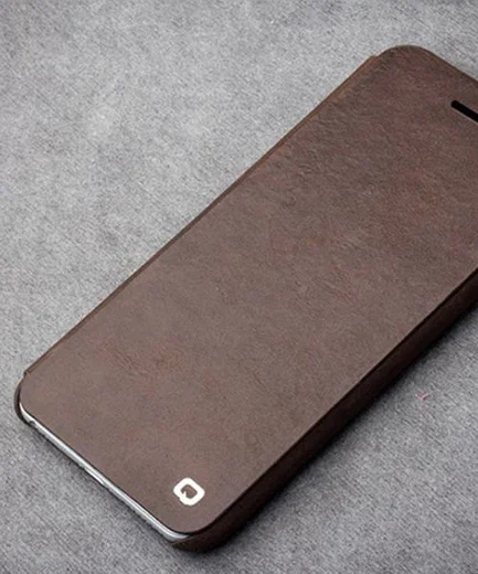Qialino Leren Flip Hoesje Apple iPhone 6S Coffee afbeelding 3