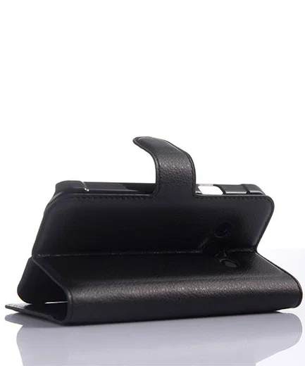 Samsung Galaxy Xcover 3 Litchi Stand Case Zwart afbeelding 3