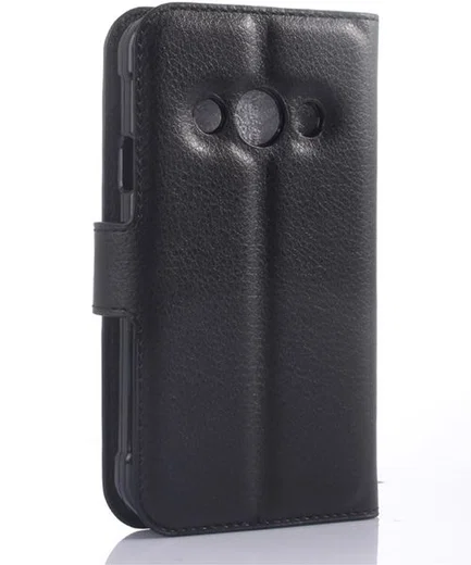 Samsung Galaxy Xcover 3 Litchi Stand Case Zwart afbeelding 4