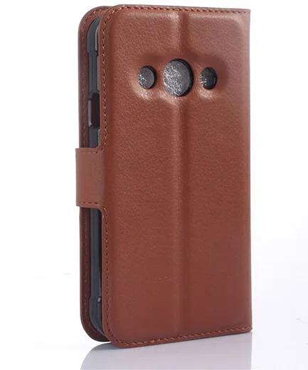 Samsung Galaxy Xcover 3 Litchi Stand Case Bruin afbeelding 4