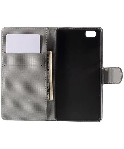 Huawei Ascend P8 Lite Red Flower Wallet Case afbeelding 3
