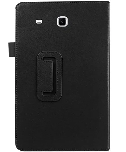 Samsung Galaxy Tab E 9.6 Litchi Skin Stand Case Zwart afbeelding 6